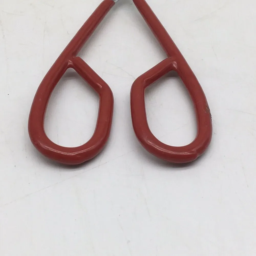 Vintage EKCO 10.75” Stainless Steel Kitchen Tongs Grippers Red Rubber handle USA